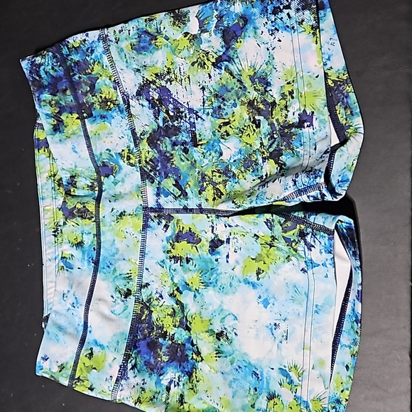 Athleta Athletic Shorts featuring vibrant colors w signature zipper on back. - Picture 2 of 8